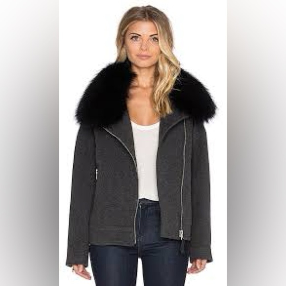 MACKAGE WOOL and CASHMERE coat with removable real fur colour - Picture 7 of 7